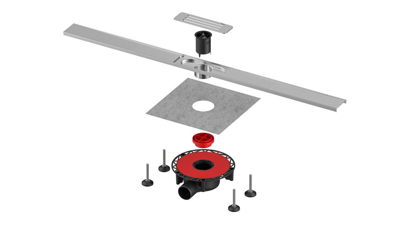 KANALICA TECE LINEO SET 100cm INOX ČETKANI